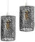 2 Pack of Industrial Style Brushed Silver Metal Cage Lampshade – Easy Fit Wire Cage Light Shade for Indoor Pendant Lights for Dining Room, Bedroom, Loft, and Hallway (Brushed Silver 2 Pack)
