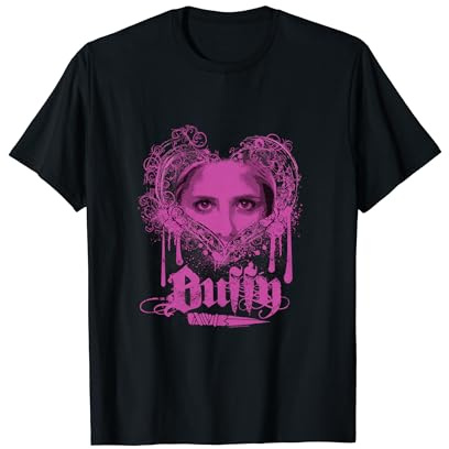 Buffy The Vampire Slayer Buffy Eyes Closeup Vintage Logo T-Shirt