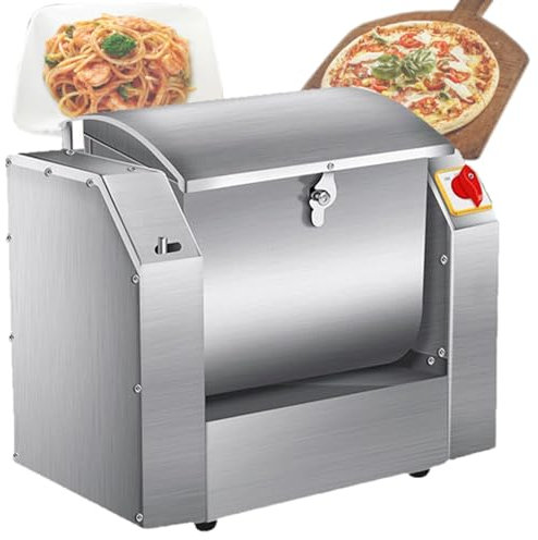 Quixnova Batteur sur Socle Commercial, mélangeur électrique Robuste, Bol en Acier Inoxydable de 50 kg/h, mélangeur de pâte pour pâtes de Boulangerie, Pizzeria