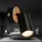 BRILONER - Wandleuchte innen schwenkbar, GU10 Fassung, max. 9 W, Leselampe, Wohnzimmerlampe, Lampe, Wandlampe, Küchenlampe, Flurlampe, Schlafzimmer, Wandbeleuchtung, 8x15,5 cm, Schwarz-Holz