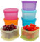 ANJUKE 7PCS contenitori ermetici per alimenti, contenitori plastica con coperchio - congelatore, forno a microonde, lavastoviglie sicuro, contenitori alimenti per la preparazione dei pasti(900ML)