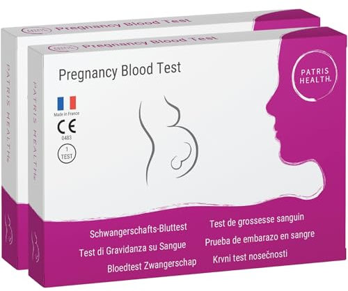 2x Patris Health® Schwangerschafts-Bluttest, Früherkennung, erkennt eine Schwangerschaft früher als klassische Urintests