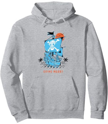 One Piece Going Merry Ship Chapeau de paille Pirates Singe D Luffy Sweat à Capuche