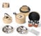 Odoland Camping Cookware Set Non-Stick Pot and Pan Set with Kettle, Stainless Steel Utensils Mess Kit, Cups Plates Knives Spoons Forks for Outdoor Cooking