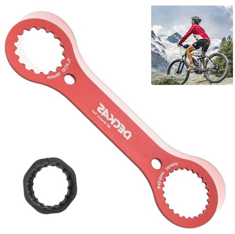 XIAQICA BB-Schraubenschlüssel,Multifunktionales Tretlagerwerkzeug,Tretlager Fahrrad Werkzeug Mit Adapter,Centerlock Werkzeug für Dub/Tl-Fc32/Tl-Fc25/Tl-Fc24, Fahrradreparatur (Rot)