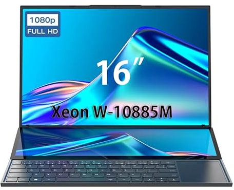 CYMINILMDPC 16” IPS + 14‘’ HD Touch a doppio display Laptop Xeon W-10855M Ultrabook Slim Laptop Gamer PC Win11 Notebook Computer