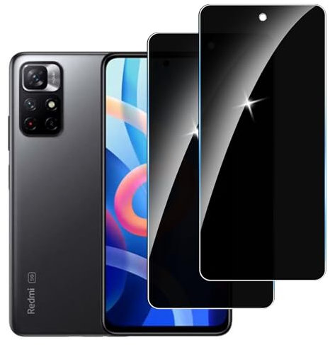 LYPHPE 【2 Piezas】 Protector Pantalla Privacidad para Redmi Note 11 5G,Cristal Templado Anti Espía,Anti-Espía Vidrio Película,9H Dureza,Anti-Arañazo,Sin Burbujas,Privacy Screen Protector