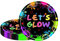MORAINJAY 16 Stück Neon Glow Pappteller Geburtstagsdeko Set, Geburtstag Party Geschirr, Leuchtende Partygeschirr Set, Kindergeburtstag Set mit 7 Zoll Pappteller Geschirr Set für Deko Schwarzlicht