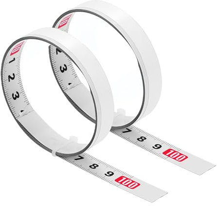 2 Pcs Measuring Self Adhesive Tape,1M Left to Right Tape Measure,Metric Metal Measurement Tape with Adhesive Backing for Woodworking Saw Drafting Table