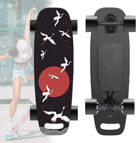 Zowdrix Elektro-Skateboard Mit Fernbedienung, 4 Geschwindigkeitsstufen, Sanftes Bremsen, HöChstgeschwindigkeit 35 Mph, SteigfäHigkeit 25%, FüR Erwachsene Zum Fahren In Der Stadt C-22KM