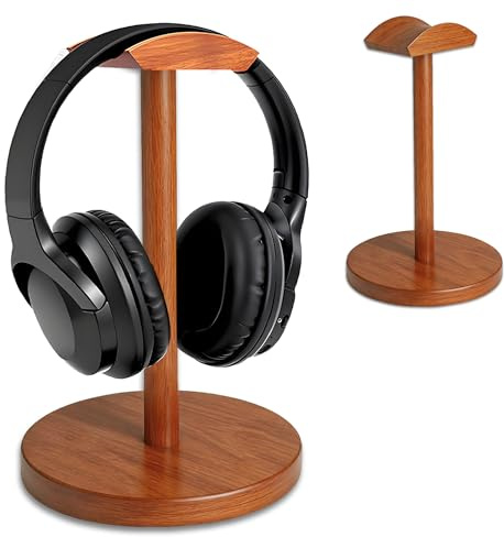 URANT Walnut Wood Headphone Stand with Storage Base,Suitable for Universal Desktop Stands for Gaming Headphones, Compatible with Bose,Sony,and Sennheiser,Jabra etc