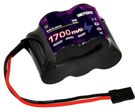 EMEPOVGY RC NiMH Receptor RX Batería Pack 6V 1700mAh Alta Capacidad Recargable Hump Pack Control Remoto con Hitec/BBL2 Plug para RC Hobby