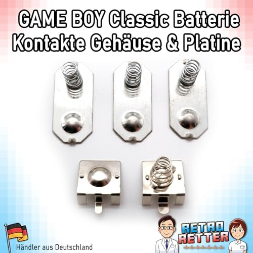 RetroRetter Batteriekontakte - Mainboard-Kontakte - für GameBoy Classic - DMG Kontaktfedern Batteriekontakte Platine Motherboard
