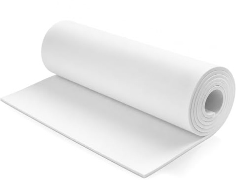 QWORK® Eva Schaumstoff Rolle 35 x 150 cm, 5mm Dick – Weiße Moosgummi Matte für Cosplay, Kostüme & DIY Projekte – Flexibler Bastelschaum für Modellbau und Handwerk