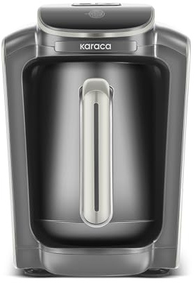 KARACA Hatır Neo Turkish Coffee Maker Silver - Electric Mocha Pot with 3 Coffee Strengths, 300 ml - 5 Cup Capacity, 735 W, Automatic Shut-Off and Overheating Protection (Starlight)