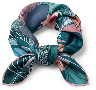 VIVISENCE Foulard Femme En Soie Naturelle, Carré De Soie 14 Momme, Bords Roulottés À La Main