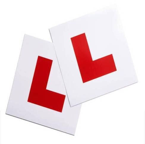 Tech Traders L Plates Fully Magnetic for Car Learning Driver - Extra Thick 1.0mm Strong Magnetic Back for Vehicles, Easy to Attach & Remove - 2 Pack