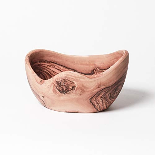 Bérard Olivenholz ovale Obstschale rustikal | Hochwertig verarbeitete Olivenholz Schale | Ø 28 - 29 cm | In Handarbeit gefertigte Obstschale Holz | Jede Holzschale ist ein Unikat | Holzschale groß