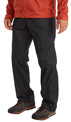 Marmot Herren PreCip Eco Full Zip Pant Long, Wasserdichte Regenhose, winddichte Wanderhose, atmungsaktive Regenkleidung zum Wandern und Trekking, Black, S