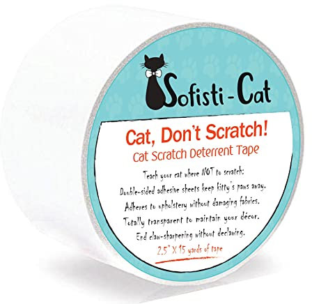 Sofisti-Cat Training Tape, Cat Tape for Furniture, Cat Scratch Deterrent for Furniture, Keep Cats from Scratching Furniture with Our Double -Sided Tape Cat Repellent