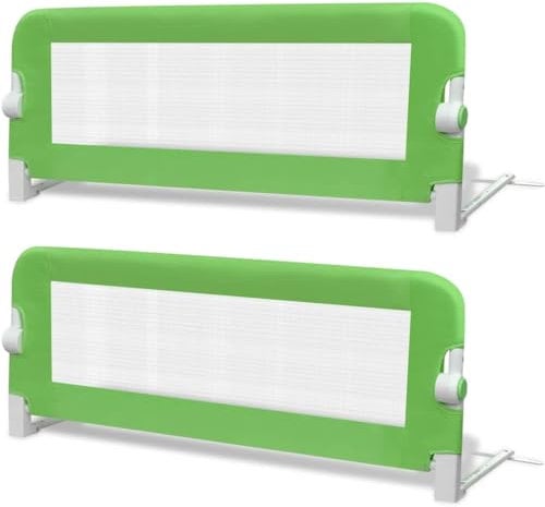 vidaXL 2x Sponde Letto Sicurezza Bambini Verde 102x42 cm Protezioni Barriere