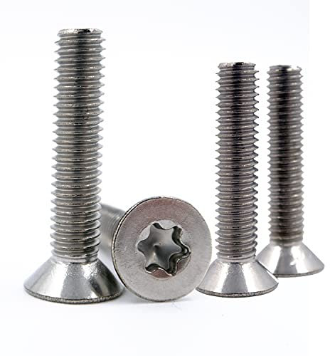 PROTECH 10 Stück Senkkopfschrauben M6x25 Edelstahl A2 rostfreier V2A TX Innensechsrund Vollgewinde Senkschrauben TORX DIN 965