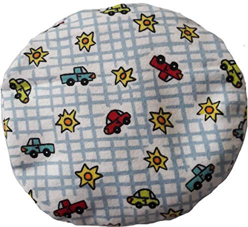 Körnerkissen Wärmekissen 15 cm rund mit Kissenhülle (gefüllt mit Kirschkern oder Traubenkern) (Kirschkern, Auto)