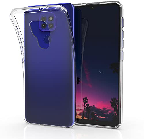 kwmobile TPU Silikon Hülle für Motorola Moto G9 Play/Moto E7 Plus - Transparente Flexible Handyhülle, schlankes Backcover, rutschfestes Case in Transparent