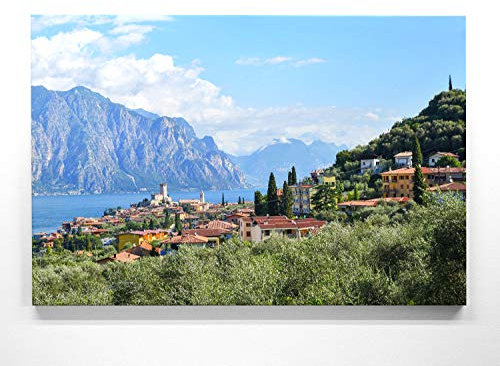 Leinwandbild Gardasee, Malcesine in 110x50cm. Oder wählen Sie aus 13 weiteren Bildern in 7 unterschiedlichen Formaten Ihr Lieblings-Wandbild aus. Fertig aufgespannt auf 2cm Holzrahmen