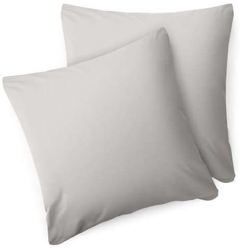 Blumtal Kissenbezug 40 x 40, 2 Stück - Oeko-TEX zert. Kissenbezüge 100% Mikrofaser in extra weich & waschmaschinenfest - Bezug Kissen 40x40 Hellgrau