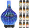 Essential Oil Diffuser 120ml Diffusers for Home 3D Glass Essential Oil Diffusers Cool Mist Aroma Diffuser, Whisper Quiet Humidifier, Waterless Auto Shut-Off for Home Office Yoga SPA
