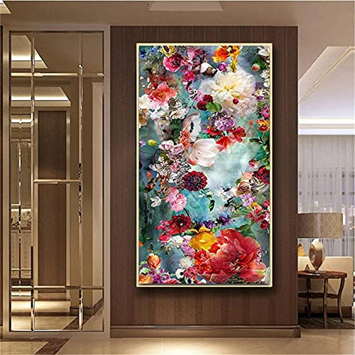 Diamond Painting groß Voll Farbe Blumen 5D Diamant Painting Bilder Erwachsene, Diamant Painting Bilder Kinder,Daiments Painting Set,Anfänger Diamantmalerei, DIY Daiments Painting 30x60cm,12x24in