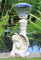 HH Home Hut Solar Powered Fairy Garden Resin Ornament Angel Cherub with LED Light, Hand Painted Figurine Statue for Pond Porch Patio Yard Porch Decorations - 42cm Tall