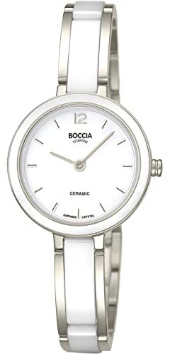 Boccia Damen Analog Quarz Uhr mit Titan Armband 3333-01