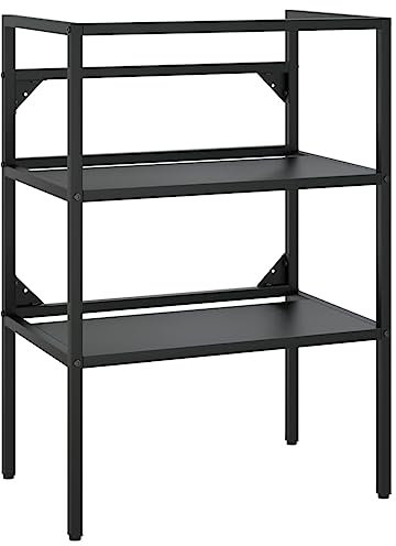 vidaXL Badezimmer Waschtischgestell Waschbeckenunterschrank Unterschrank Badschrank Badregal Waschtisch Badmöbel Schwarz 59x38x83cm Eisen