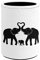 STUOARTE Silhouette Elephant Family Print Pu Pen Holder Desk Pencil Cup Pot Makeup Brush Holder Desk Organizer office Accessories for School Work