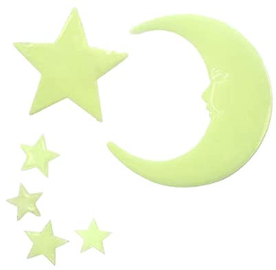 Night Glow Romantisches Full House Nachtlicht Aufkleber Stern Mond Raumdekoration Aufkleber Decken Glow Aufkleber Schlafzimmer Wandaufkleber Wandtattoo Badezimmer Fliesen (D, One Size)
