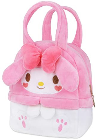 Roffatide Anime Melody ricamo piccola borsa pranzo studente Tote Bag per lavoro Picnic Trave Snack frutta contenitore stoccaggio borsa cosmetica