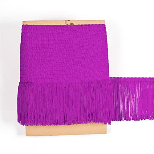 TEXTEX = Frangia Cuquillo per Cucire Flamenco e Sevillana. Composizione Rayon 100%. 15 cm di Lunghezza. Pezzi da 5 m - (Viola)
