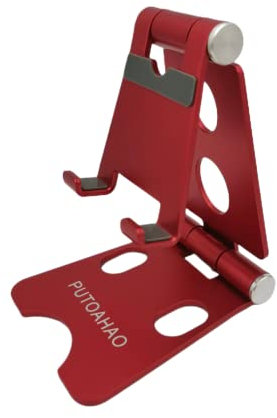 PUTOAHAO Rouge Support Telephone,Support Téléphone Bureau,Pied pour Telephone,Support Smartphone,Support de Telephone,Support pour iPhone 14 13 12 Pro Max Mini Plus,Huawei,Samsung,Xiaomi