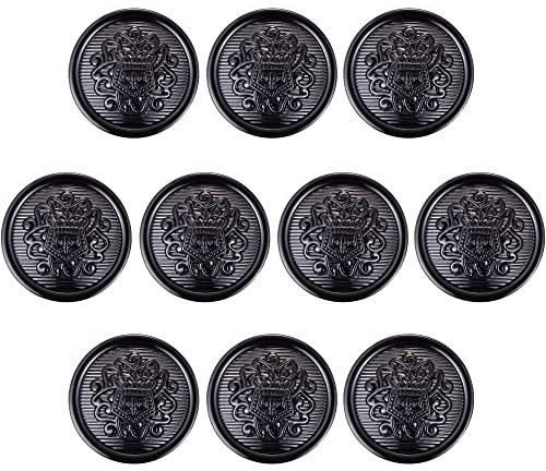 ftiemlovde 10 Edel Dirndl Knöpfe Schwarz Zum AnnäHen Metall, Goldene Trachten Nachthemd Knopf Mantel Groß,öSenknöPfe Aus Kupferlegierung Blazer ZierknöPfe (C10 18mm)