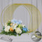 YALLOVE 10 PCS Set von 35.5cm hohen Gold Runde Hochzeit Mittelstück Vase Floral Hoop Stand mit Acrylbasis für DIY Spitze Kreis Handwerk