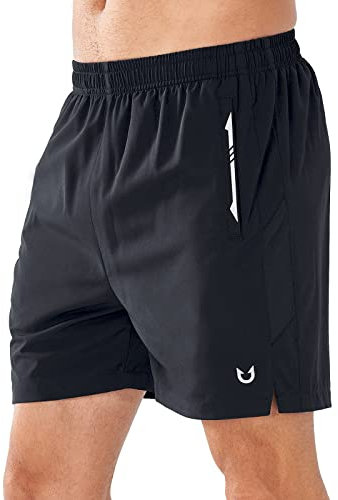 NORTHYARD Sport Shorts Herren Leichte Running Kurze Hosen Schnelltrockende Sporthose Kurz Laufshorts für Basketball Gym Tennis mit Reißverschlusstasche, Schwarz XXL