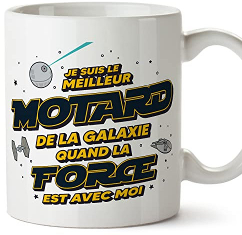 Mugffins Tasses pour MOTARD - En Français - Cadeau original pour MOTARD homme - Meilleur de Galaxie Quand Force Avec Moi - 11 oz / 330 ml