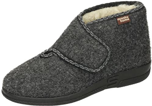 Manitu Damen 370002-09 Hausschuh, grau, 38 EU