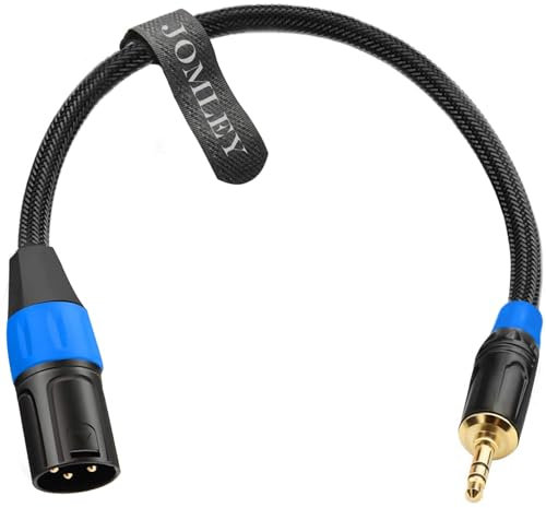 JOMLEY 3.5mm to XLR Balanced Cable, XLR Male to Mini Jack 3.5mm Adapter Cable Audio Cord for Cell Phone, Laptop, Speaker, Mixer - 0.3m