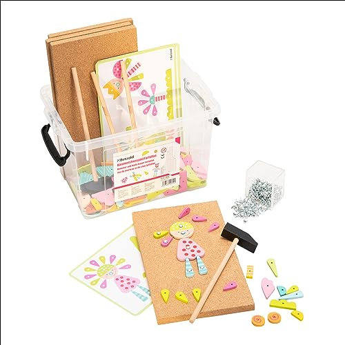 Betzold - Hammerspiel Buntes Nagelspiel mit Vorlagebögen Kinder-Spielzeug