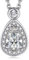 MomentWish Tropfen Halskette Damen, 1 Karat Moissanite Diamant Kette Silber 925 mit Diamant Halo Anhänger mit Geschenkbox für Frauen Freundin