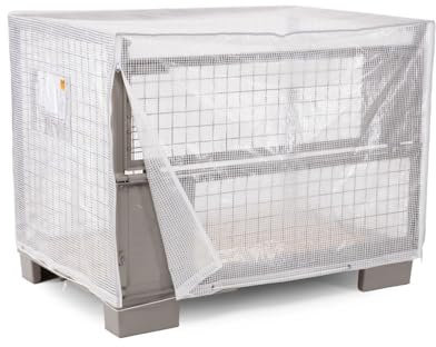 HEMMDAL Gitterbox-Abdeckhaube Mesh | HxBxT 95 x 125 x 85 cm | Transparent | 160 g/m² | für alle gängigen Euro-Gitterboxen, Aufsatzrahmen, Palettenstapel | reiß- und wetterfeste Abdeckplane