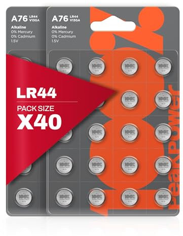 100PP LR44 40 Pack of LR44 Button cell batteries Also known as AG13 / A76 suitable for Toys Calculators/Tv Remotes/Watches etc…